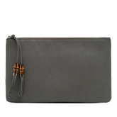 Calfskin Bamboo Tassel Clutch