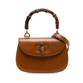 Small Grained Calfskin Bamboo Top Handle Bag