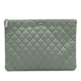 Large Quilted Lambskin O Case Clutch