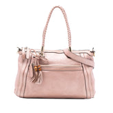 Metallic Pebbled Calfskin Bella Satchel