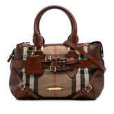 Small House Check Canvas Bridle Gladstone Satchel