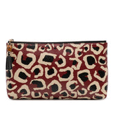 Leopard Print Leather Bamboo Clutch