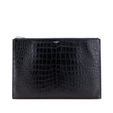 Croc Embossed Leather Document Holder