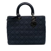 Large Denim Cannage Lady Dior