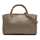 Medium Calfskin Bamboo Shopper Satchel