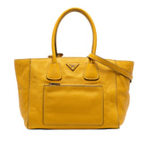 Vitello Daino Front Pocket Open Convertible Tote