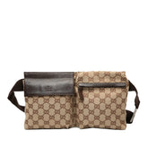 GG Canvas Double Pocket Belt Bag