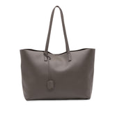 Large Leather East West Shopping Tote