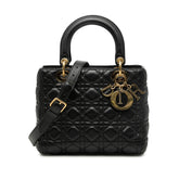 Medium Lambskin Cannage Lady Dior