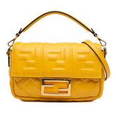 Mini Zucca Embossed Leather Baguette Satchel