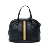 Mini Leather Web Dome Satchel