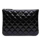 Medium Quilted Patent O Case Clutch