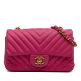Mini Rectangular Classic Chevron Lambskin Single Flap