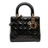 Medium Patent Cannage Lady Dior