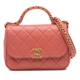 Quilted Lambskin Chain Infinity Top Handle Bag