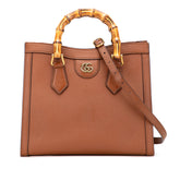 Small Leather Bamboo Diana Satchel