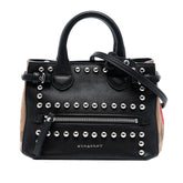 Baby Banner Studded Leather and House Check Tote