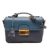 Bicolor Saffiano Sound Lock Satchel