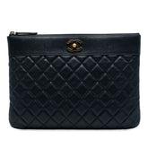 Medium Quilted Sheepskin Mademoiselle O Case Clutch