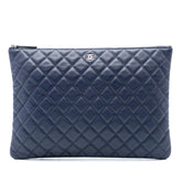 Large Quilted Caviar O Case Clutch