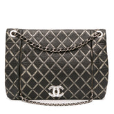 Quilted Metallic Distressed Lambskin CC Crystal Flap