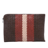 Tricolor Nappa Intrecciato Clutch