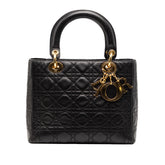 Medium Lambskin Cannage Lady Dior