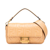 Zucca Embossed Leather Baguette Satchel