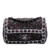 Mini Rectangular Classic Braided Tweed Single Flap