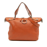 Large Pebbled Calfskin Icon Bit Satchel