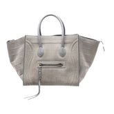 Medium Croc Embossed Leather Luggage Phantom Tote