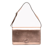 Metallic Leather Crystal Embellished Broadway Clutch on Strap