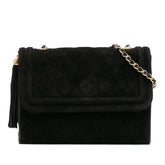 Quilted Suede Tassel Flap