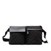 GG Canvas Double Pocket Belt Bag