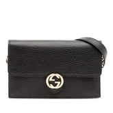 Leather Interlocking G Dollar Wallet on Chain