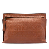 Embossed Anagram Leather Repeat T Clutch