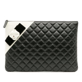 Large Quilted Lambskin Camellia O Case Clutch
