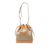 Macadam Coated Canvas Drawstring Bucket Bag