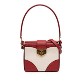 Bicolor Saffiano Turnlock Satchel