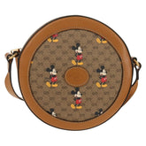 Gucci Disney Mickey Mouse Round Shoulder Bag Printed Mini GG Coated Canvas