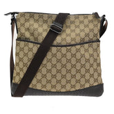Gucci Zip Messenger Bag GG Canvas with Perforated Leather
