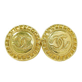 Chanel Vintage Round CC Clip-On Earrings Metal