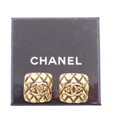 Chanel Square CC Symbols Clip-On Earrings Metal