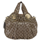 Gucci Hysteria Convertible Top Handle Bag GG Coated Canvas