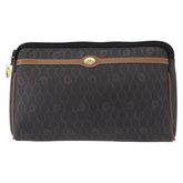 Christian Dior Vintage Honeycomb Zip Pouch Coated Canvas