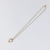 Christian Dior Logo Heart Pendant Necklace Metal
