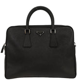 Prada Convertible Zip Around Briefcase Saffiano Leather
