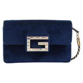 Gucci G Broadway Shoulder Bag Velvet with Crystals