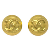 Chanel Vintage CC Round Clip-On Earrings Metal