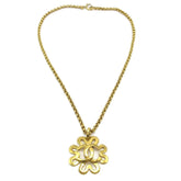 Chanel CC Flower Pendant Necklace Metal